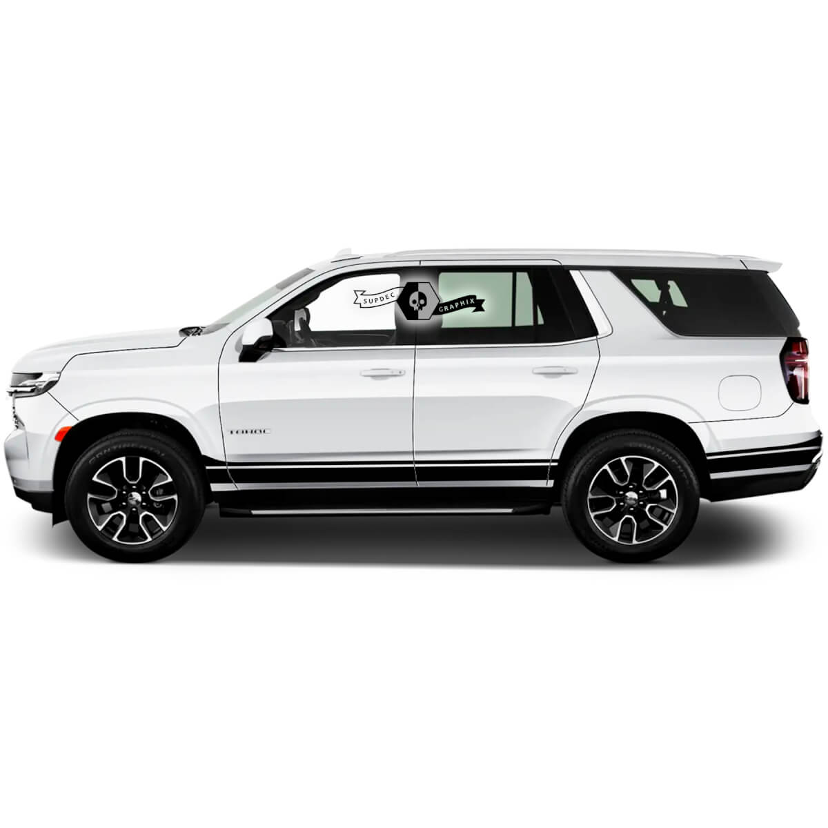 2x 2020 2021 2022 2023 + Graphics Chevrolet Tahoe Stripes Rocker Panel Lijn Vinyl Decal Sticker