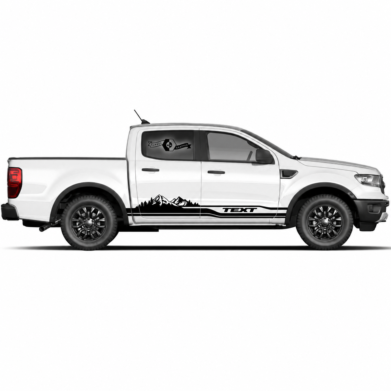 Aangepast tekst berg bos logo zijkant streep grafische set paar voor musclecar Ranger power truck