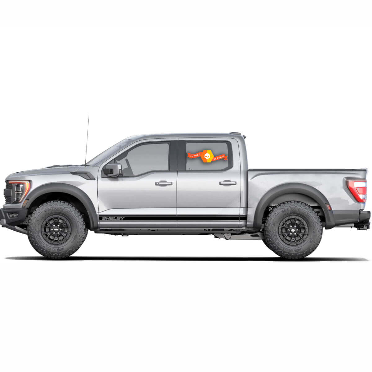 Shelby-stijl lagere zijstrepen vinyl stickers set voor Musclecar truck 2022-23