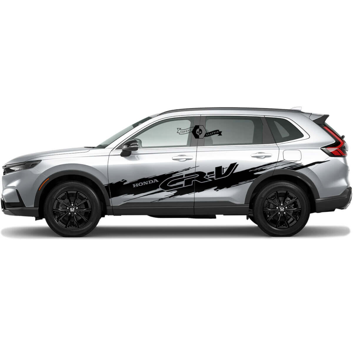 2x Zijdeuren Carrosserie Splash Logo Inverse Destroyed Graphics Vinyl Decal Sticker voor Honda Cr-v
