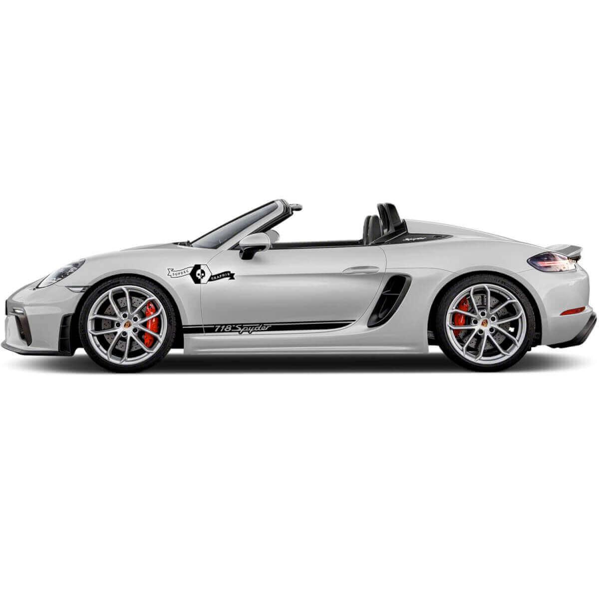 Gemerkt Deurzijstrepen Vinyl Decal Kit voor Porsche 718 Spyder 2022