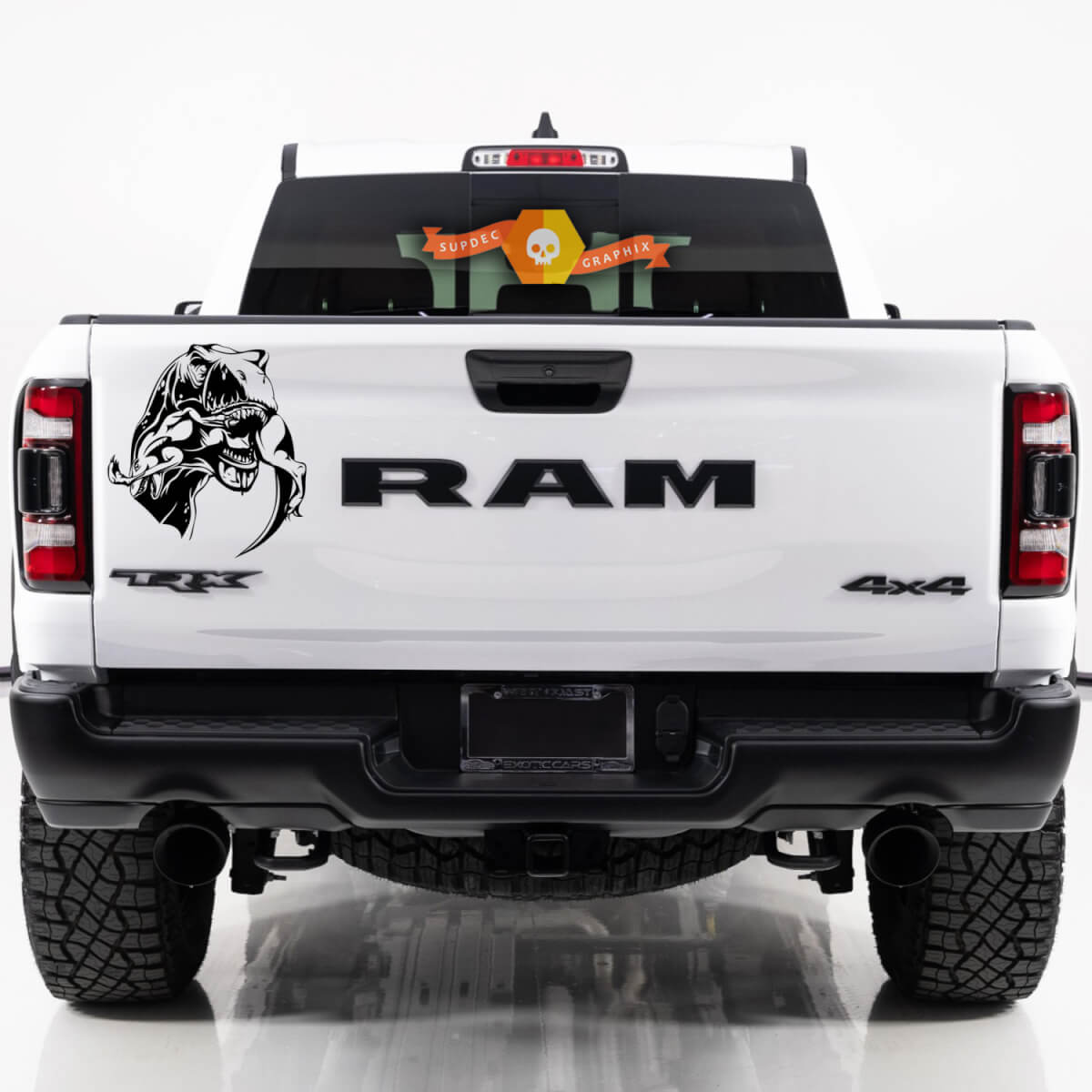 Dodge Ram TRX 2023 TRX eten Raptor achterklep bed zijkant TRX Truck vinyl sticker sticker afbeelding
