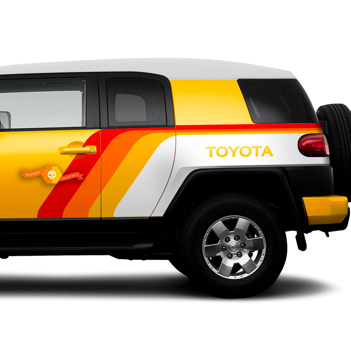 Toyota FJ Cruiser Side Retro vintage deur achterste paneel strepen stickers graphics aangepaste tekst