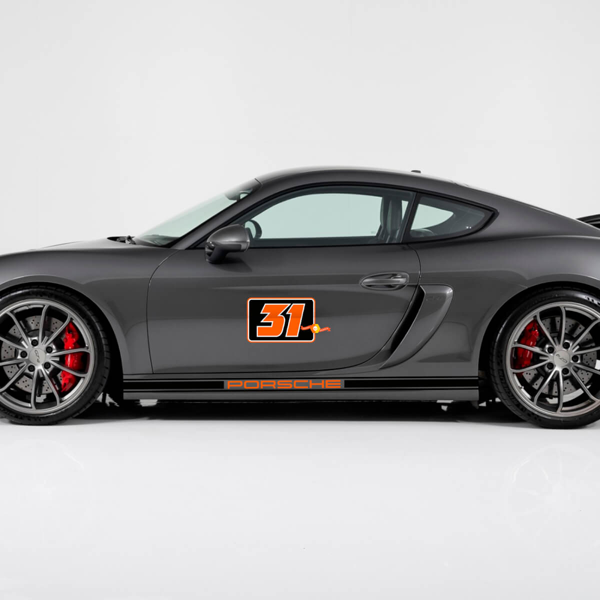 Paar Porsche 911 Zijnummer Decal Rocker Panel Strepen Deuren Kit Sticker Sticker - 3 kleuren
