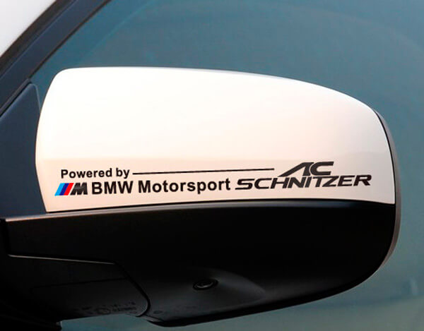 AC Schnitzer-stijl zijspiegel vinyl decal kit voor BMW-auto's