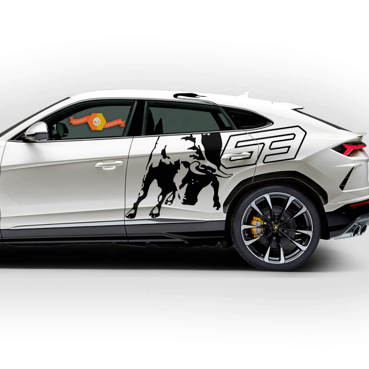 Paar Lamborghini Urus 2021 2022 2023 Zijdeuren Wrap Logo Splash Vinyl Decal Sticker Graphics
