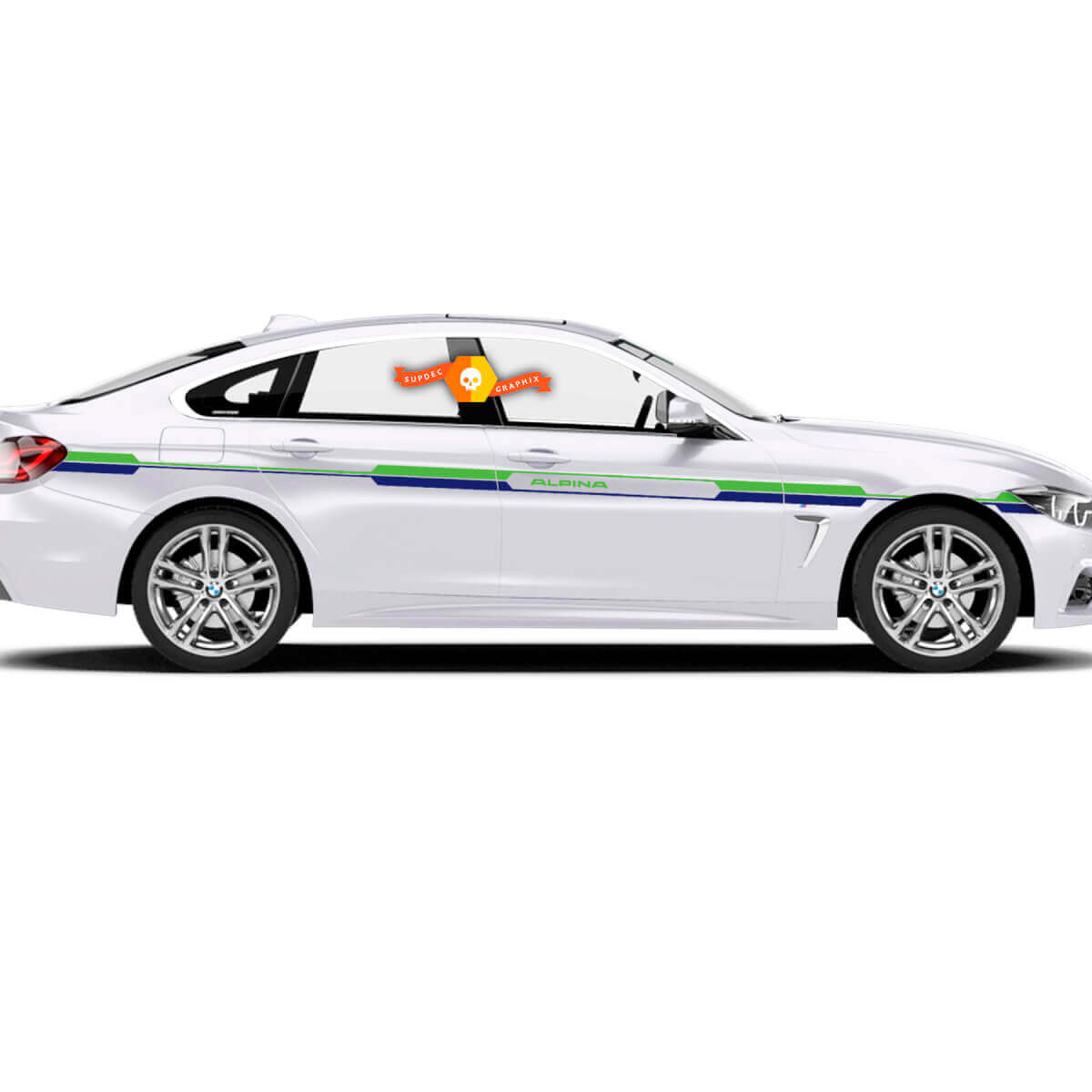 Set ALPINA Racing Side Stripes voor BMW 3-serie en 4-serie BMW 4 BMW 3 Vinyl Decal Sticker Graphics 2 Kleuren
