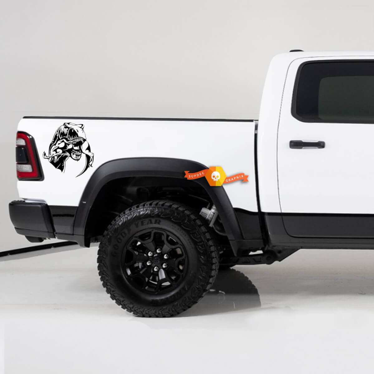 T-Rex Eet Achterzij Vinyl Decal Set voor Dodge Ram TRX