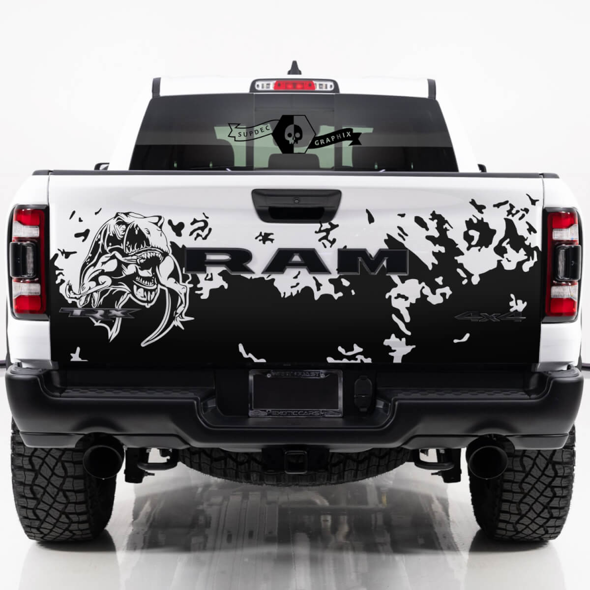 Tailgate Dodge 2023 Eten raptor bedzijde modder sticker vrachtwagen vinyl grafisch