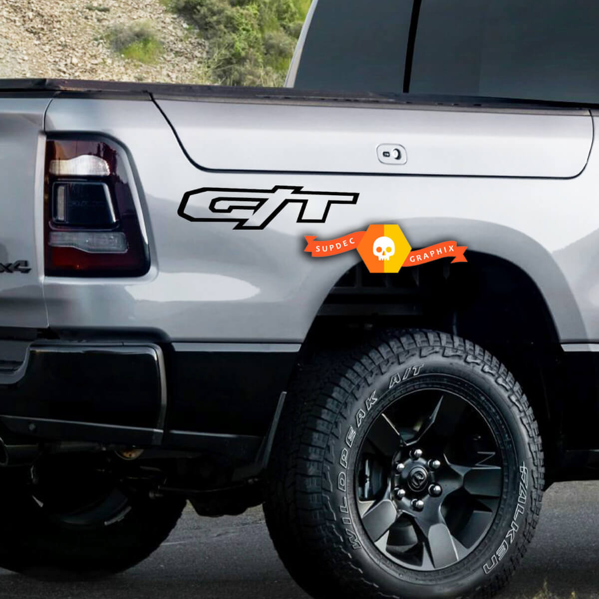 G/T Zijwand Vinyl Stickerset voor Dodge RAM 1500 Laramie & Rebel