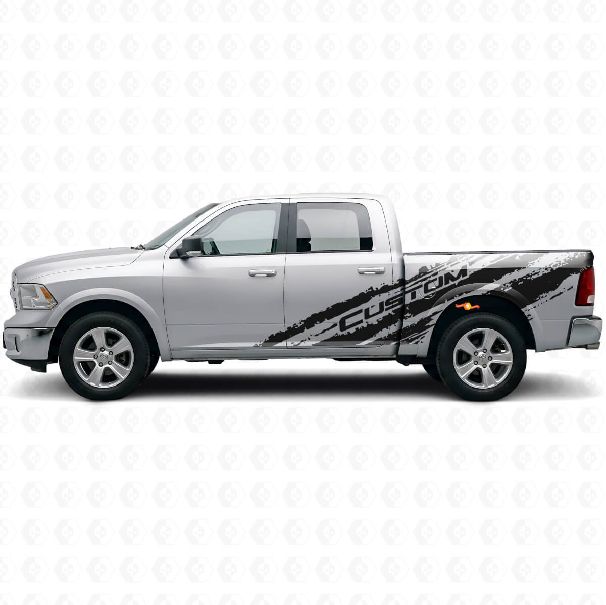 Mud Splash Aangepaste Tekst Zij Vinyl Decal Kit voor Dodge Ram 1500 Rebel