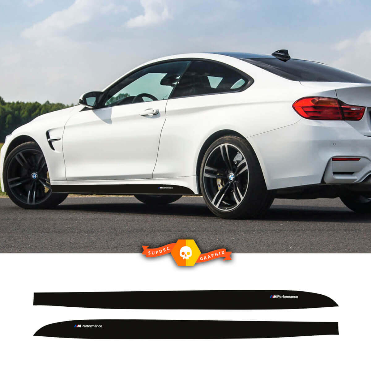 M Performance Strepen Zijpaneel Vinyl Sticker voor BMW M3
