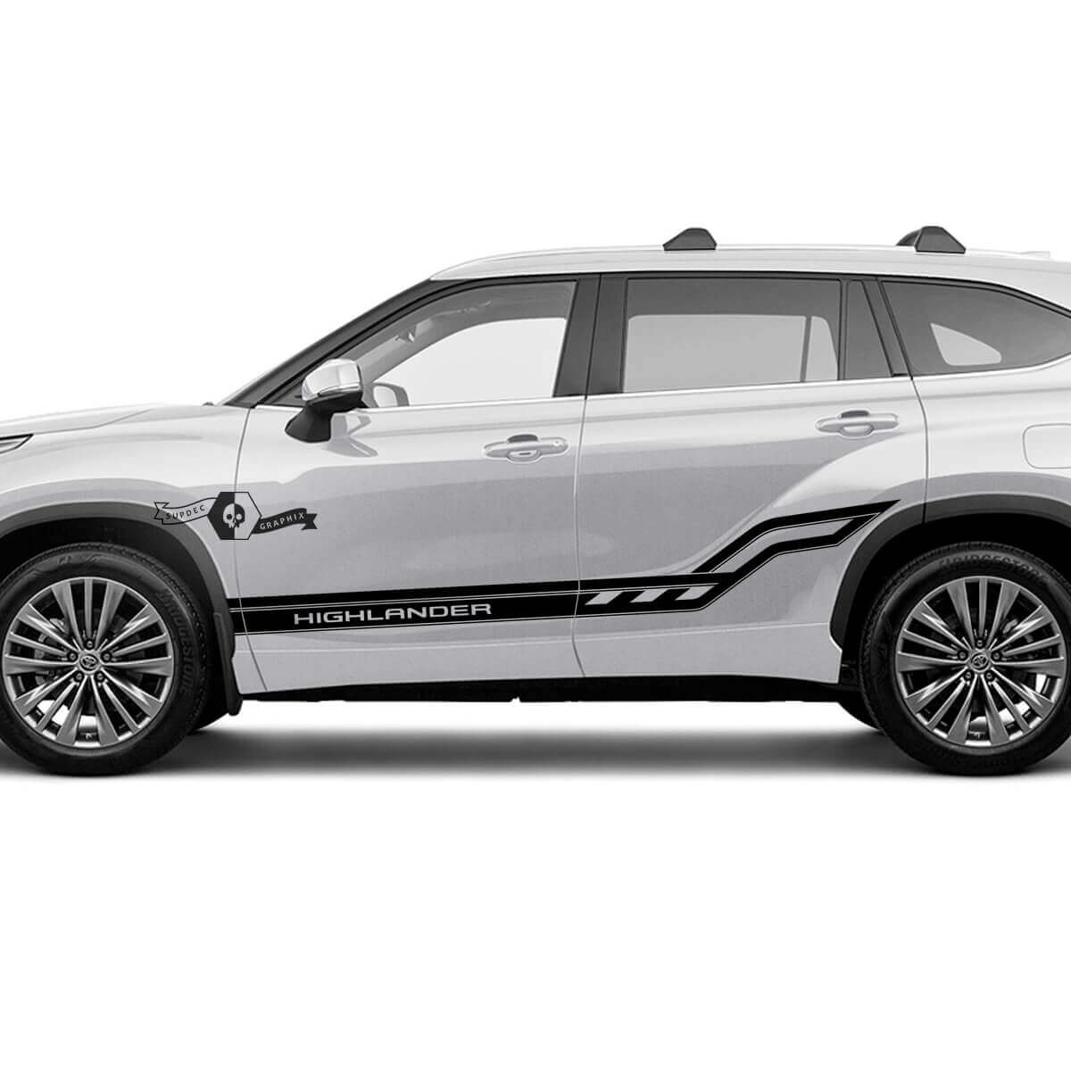 Paar Toyota 2020 Highlander Doors Bed Side Trim Decal Graphic Sticker Side Stripe Kit
