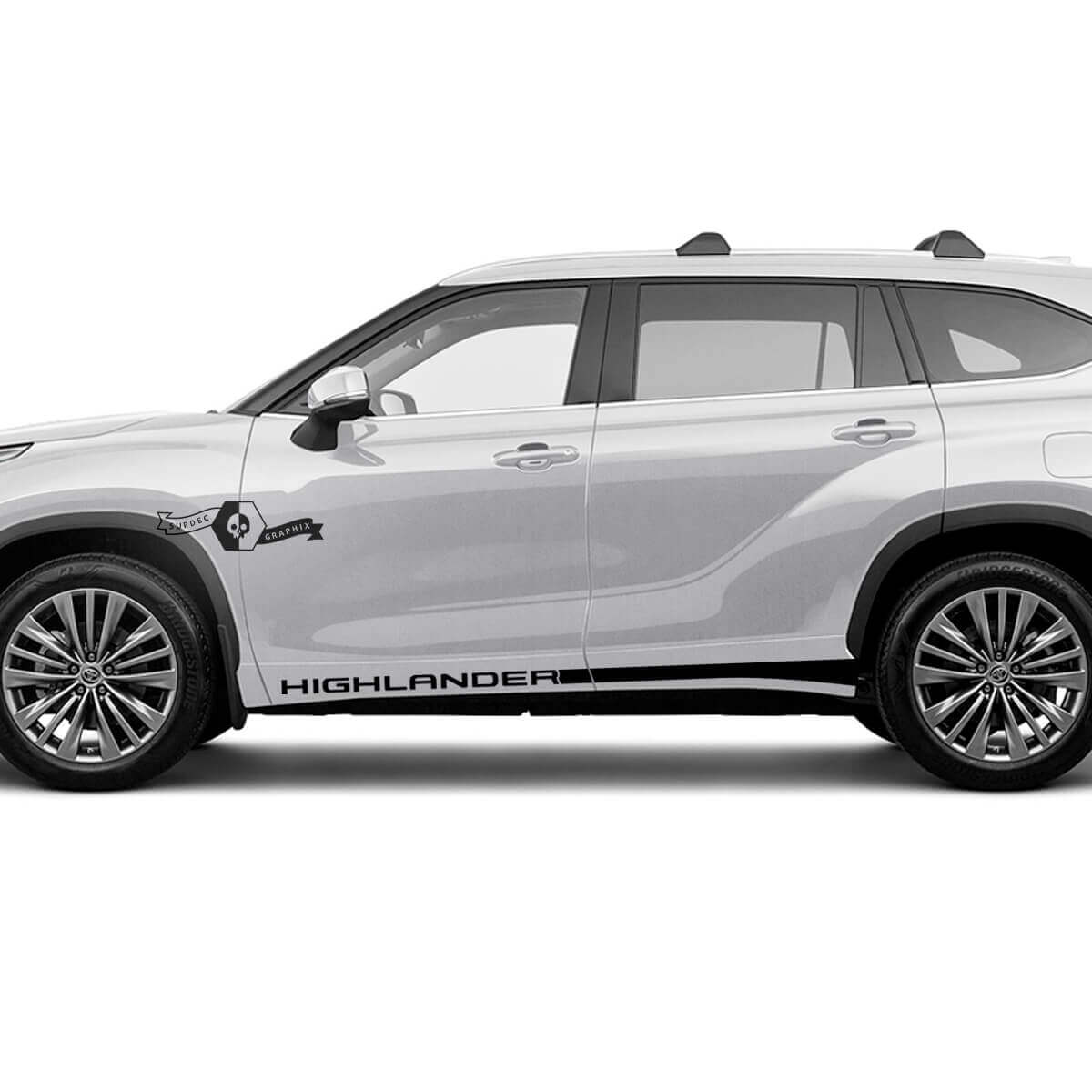 Paar Toyota 2020 Highlander Doors Bed Side Slim Rocker Panel Decal Graphic Sticker Side Stripe Kit
