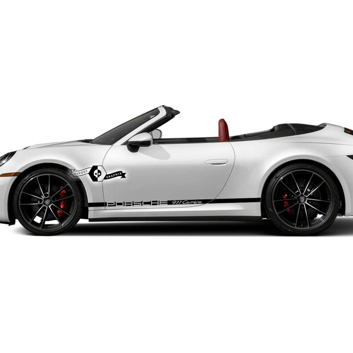 2 Porsche 911 Porsche Carrera Rocker Panel Side Stripes Deuren Kit Decal Sticker
