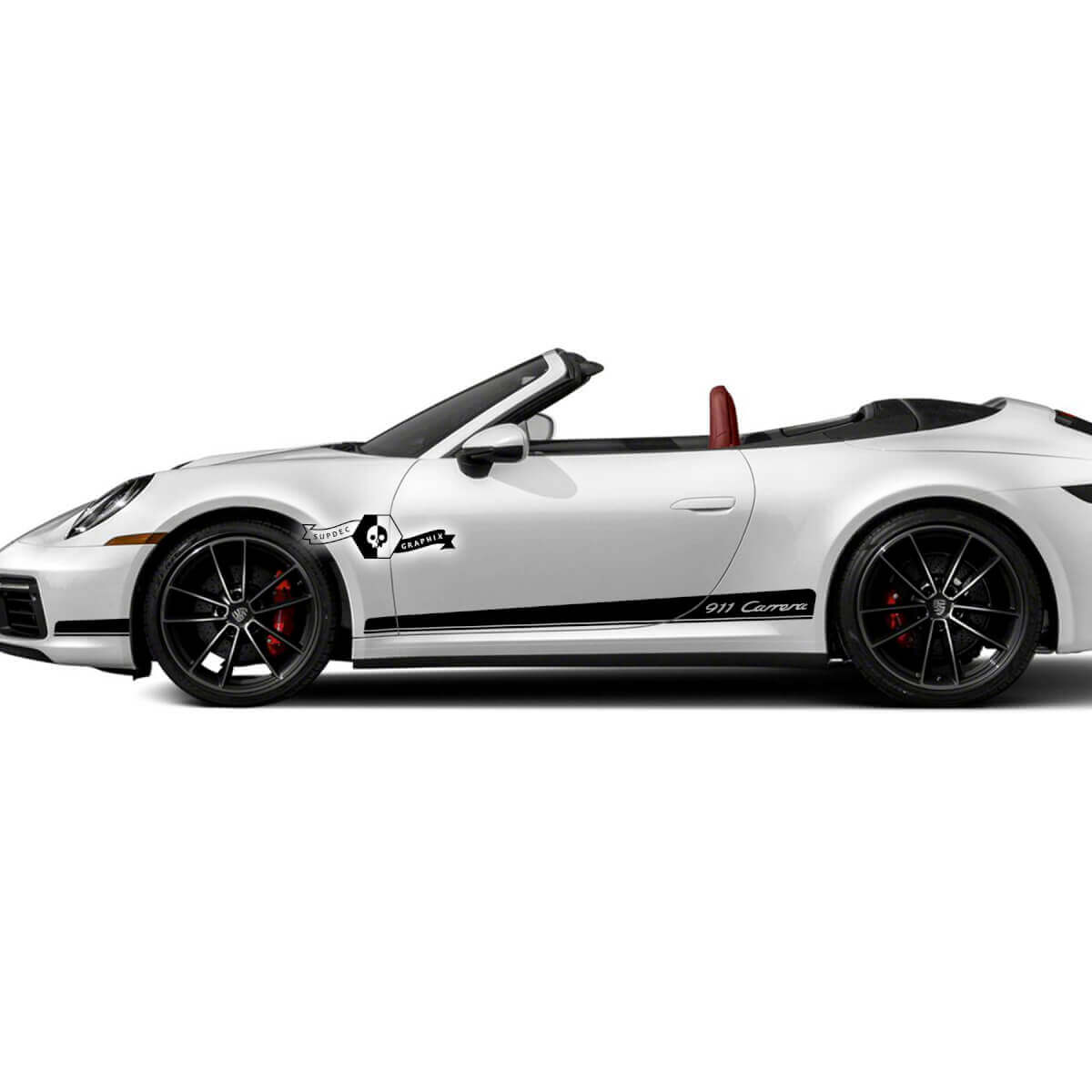 2 Porsche 911 Porsche Carrera Rocker Panel Solid Side Stripes Deuren Kits Decals Stickers
