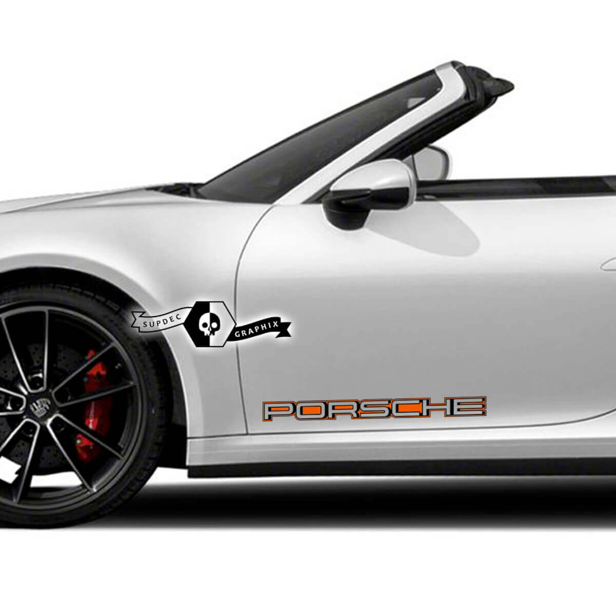 2 Porsche 911 Carrera 2 kleuren Shadow Side Doors Kits Decals Stickers
