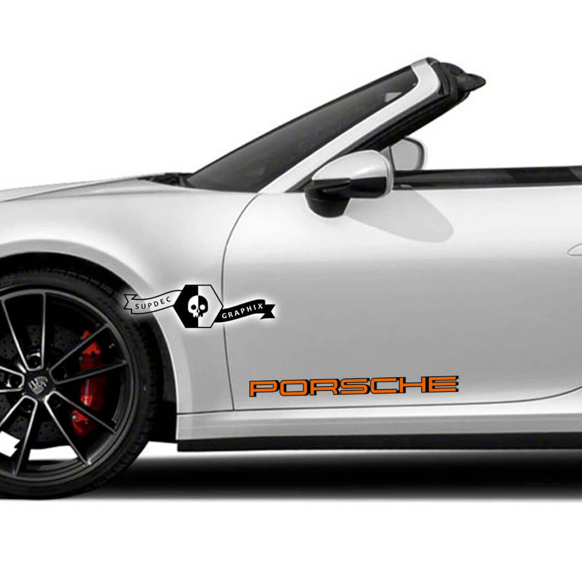 2 Porsche 911 Carrera 2 kleuren schaduw zijdeuren kits sticker sticker
