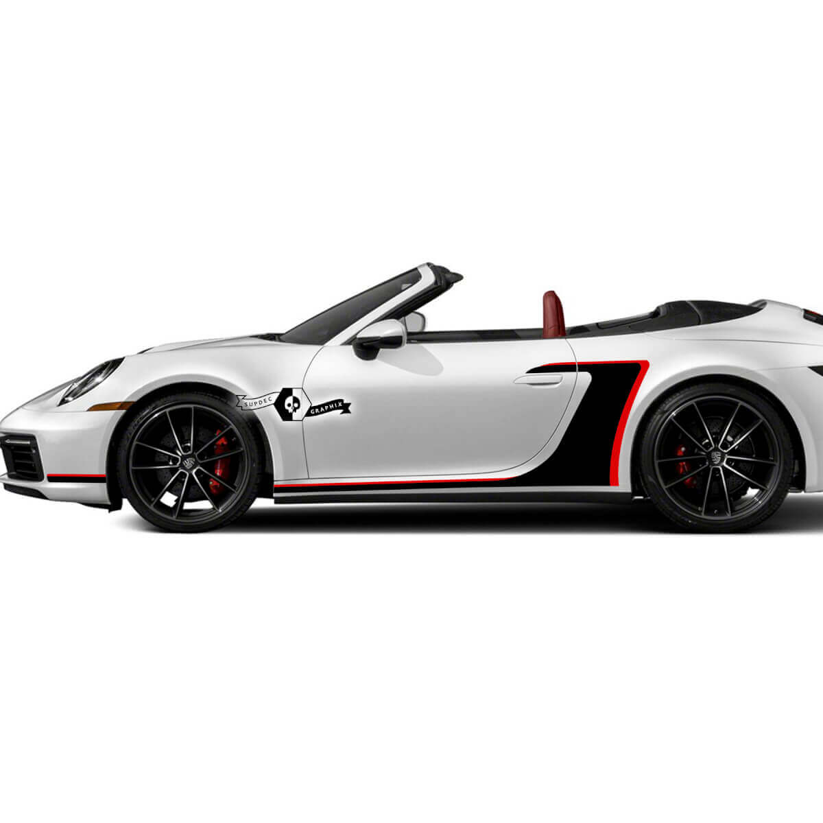 2 Porsche 911 Porsche Carrera 2 kleuren Accent Line Side Doors Wrap Decals Stickers
