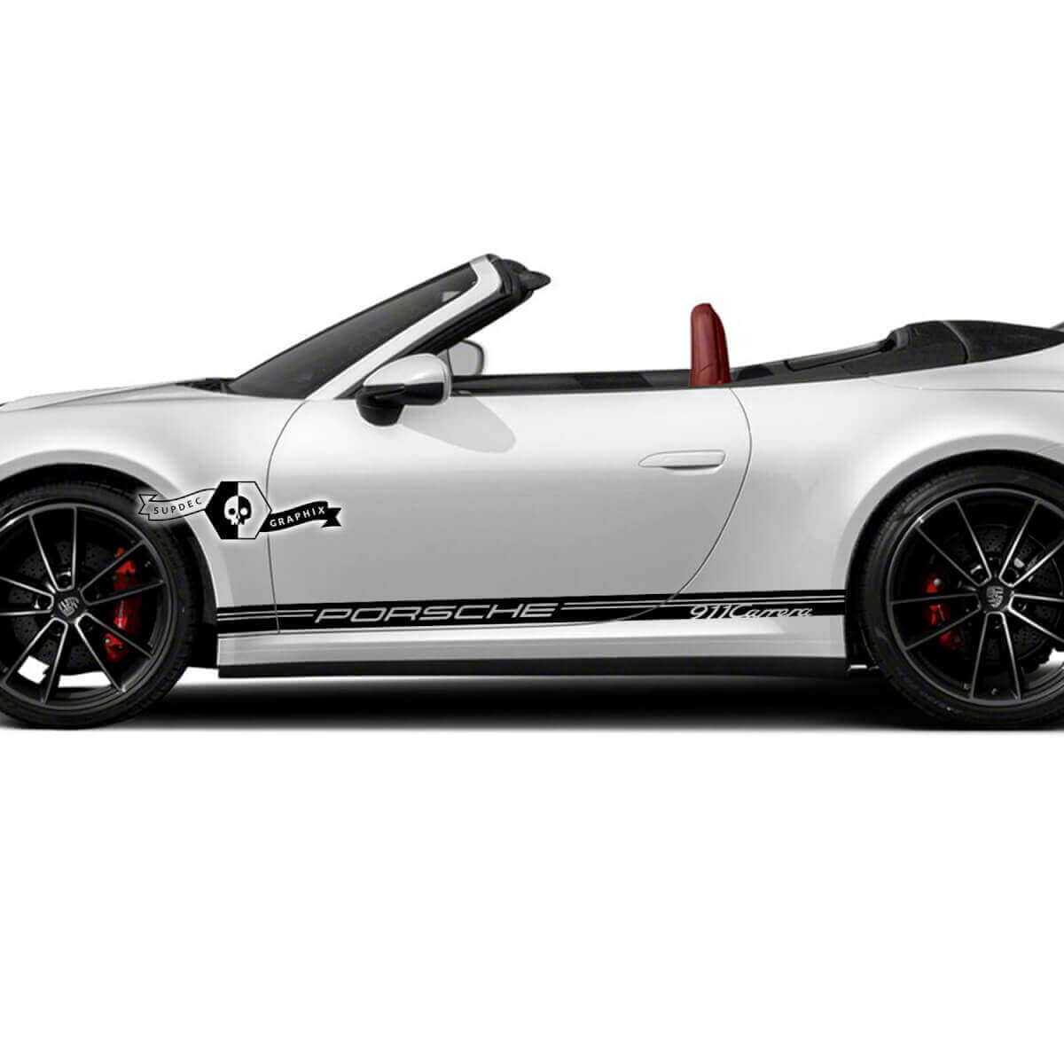 Porsche-letters zijstrepen vinyl decalset voor Porsche 911 Carrera