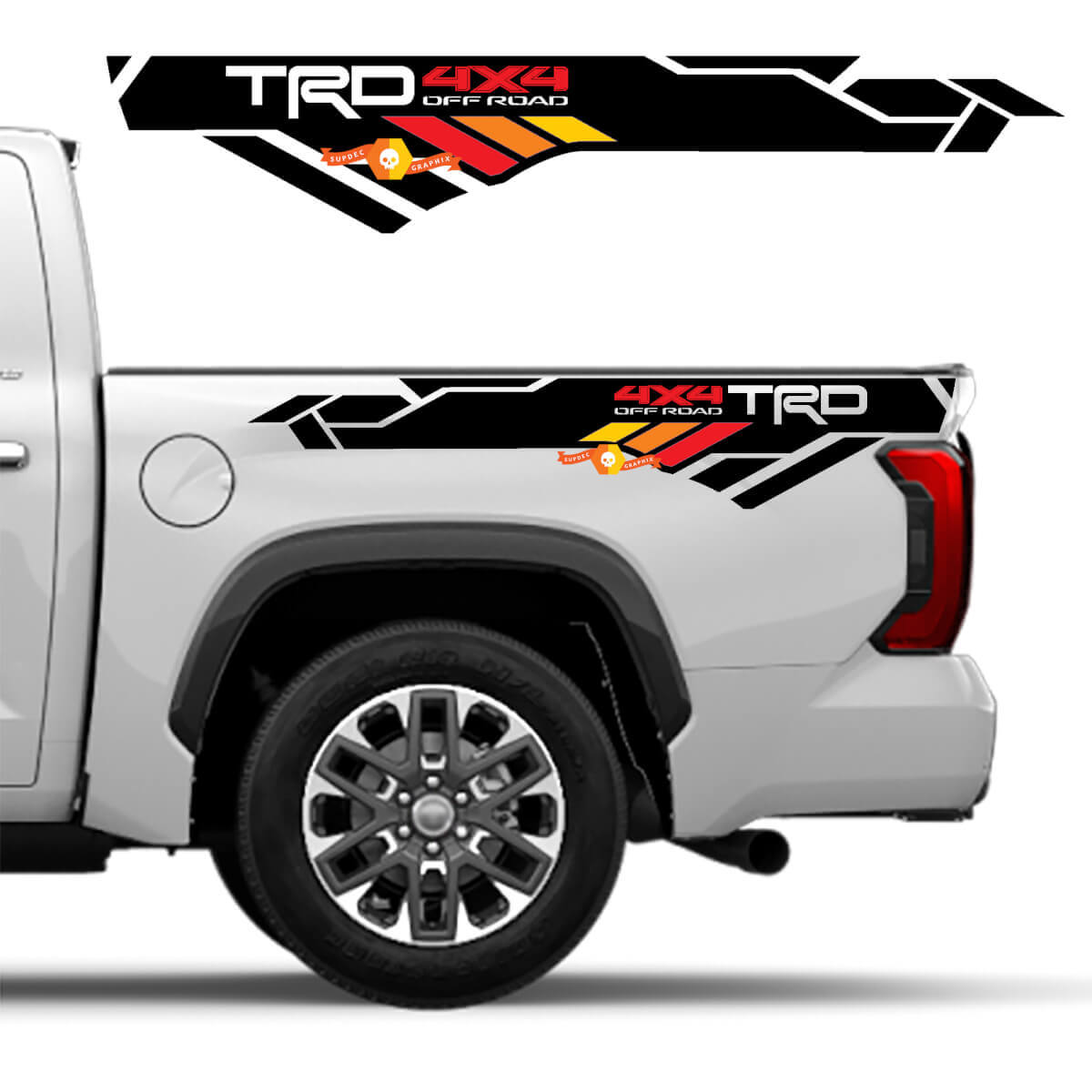 TRD 4x4 Off Road Vintage Stijl Zijwand Vinyl Stickers voor Toyota Tundra 2022-2024