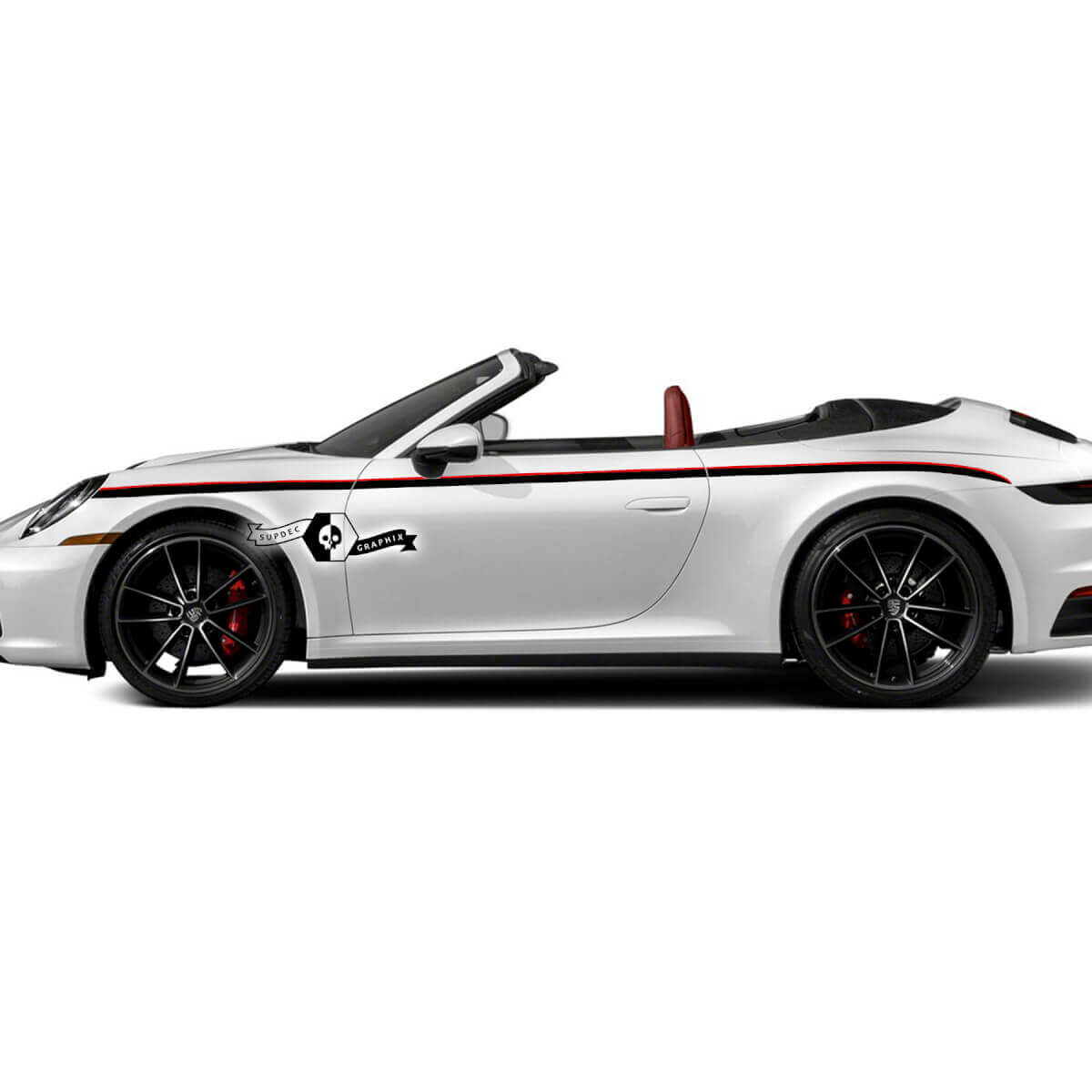 2 Porsche 911 Porsche Carrera Doors Stripes Up Side Trim Kit Decal Sticker
