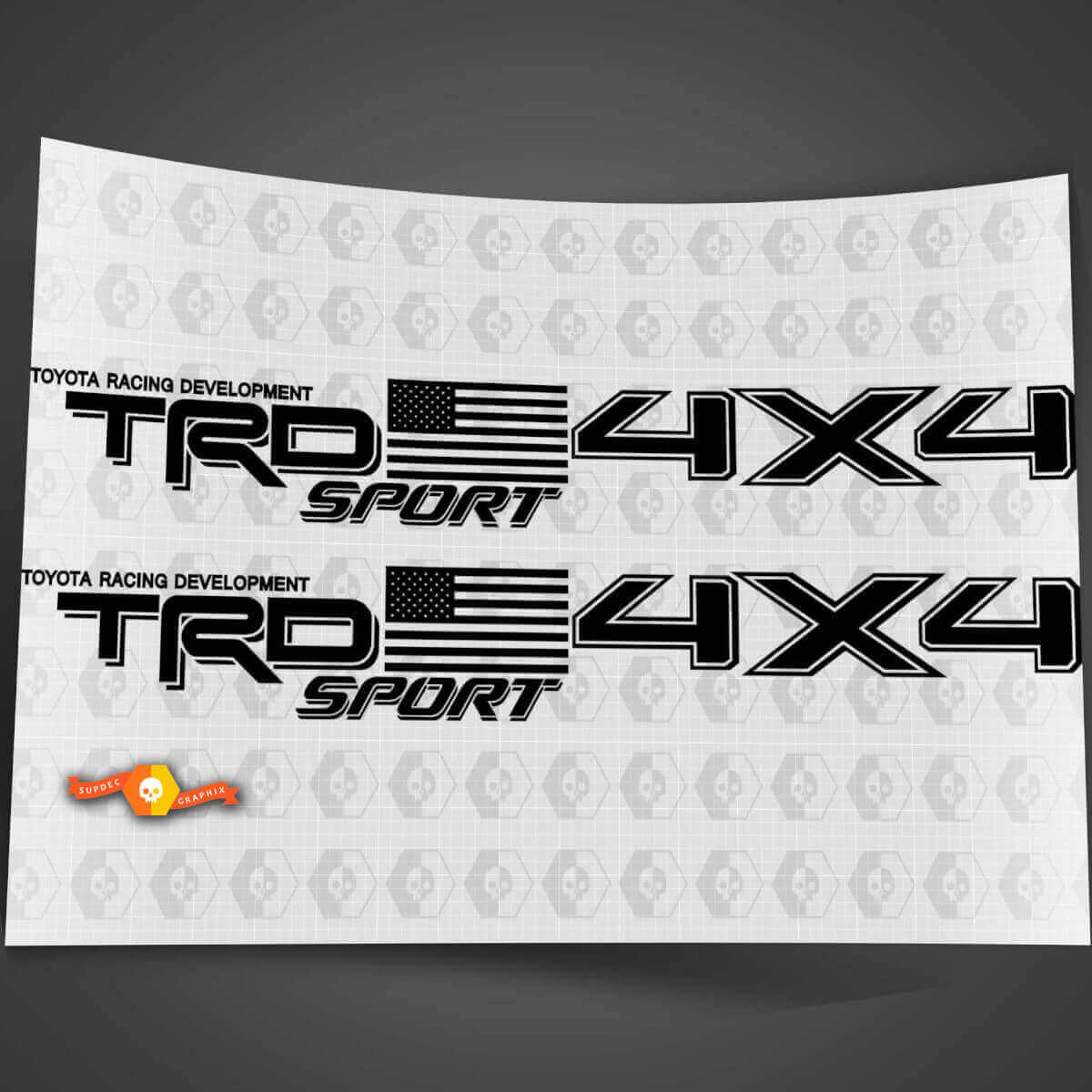 TRD Sport USA-vlag 4x4 zijvinylstickers set voor Toyota Tacoma