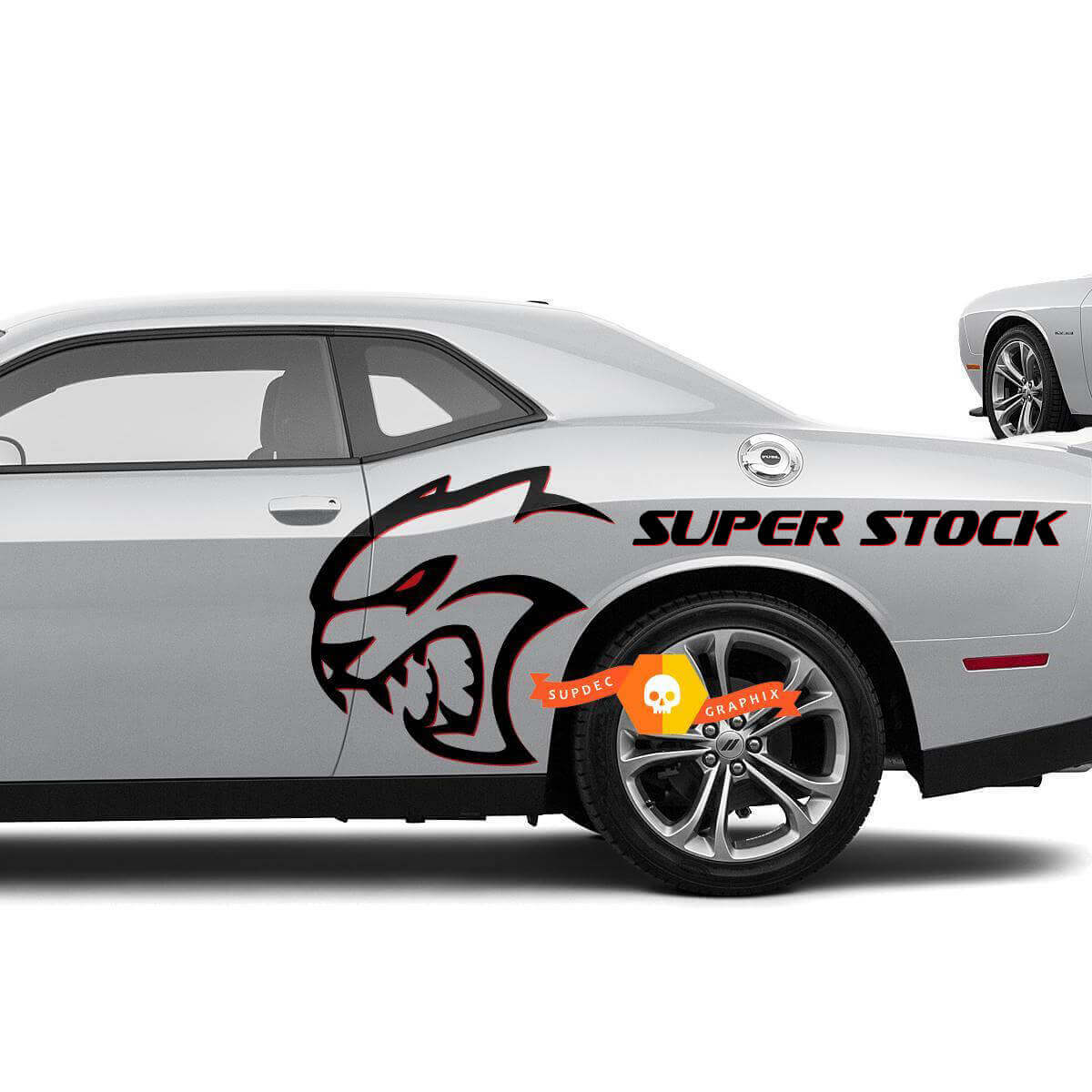 Hellcat Super Stock zijvinylstickers voor Dodge Challenger of Charger