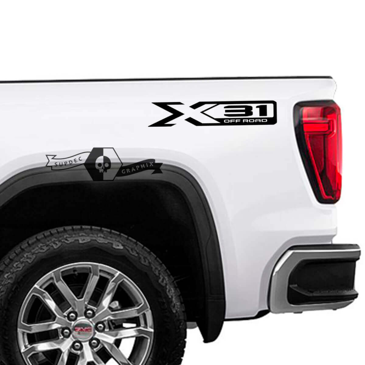 X31 Off Road Buitenkant Decal Set voor GMC Sierra 1500 2023
