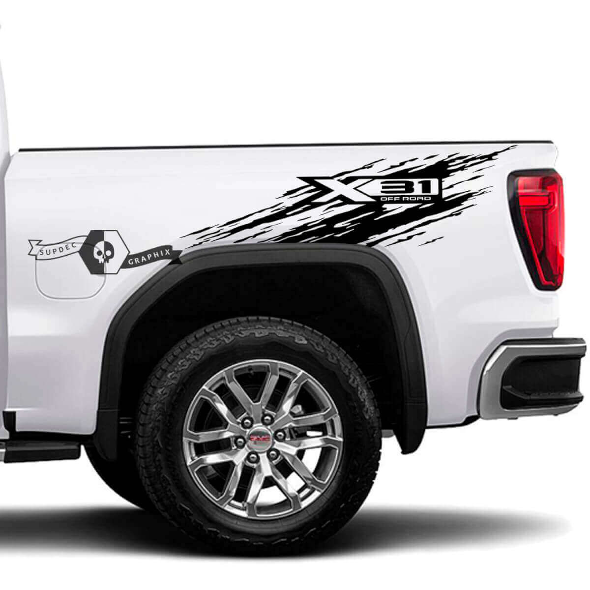 X31 Off Road Splash Zijvinylstickers Kit voor GMC Sierra 1500