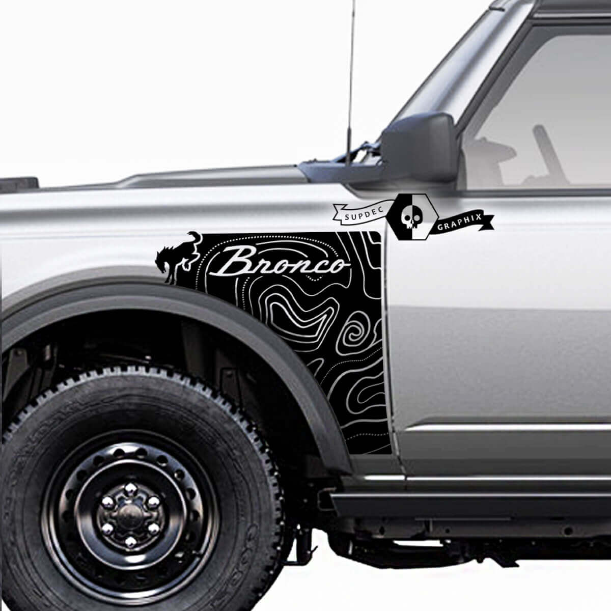 Topografische Stijl Logo Zij Vinyl Decal Kit voor Musclecar paard