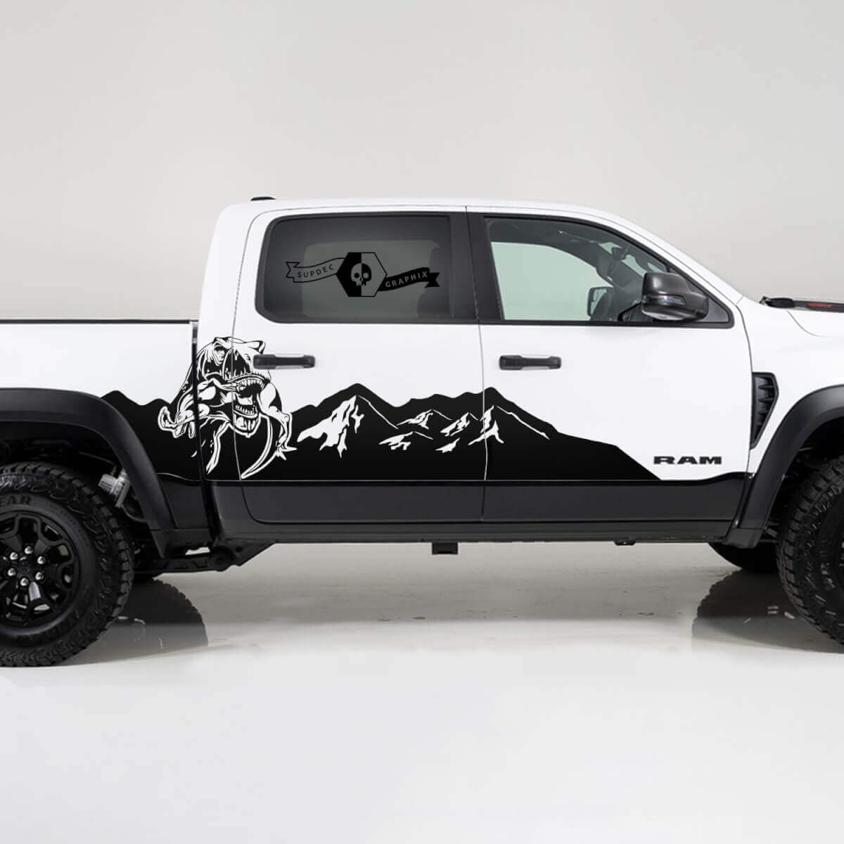 TRX Mountains Range Zijkant Vinyl Decal Kit voor Dodge Ram Rebel TRX 1500 2021+