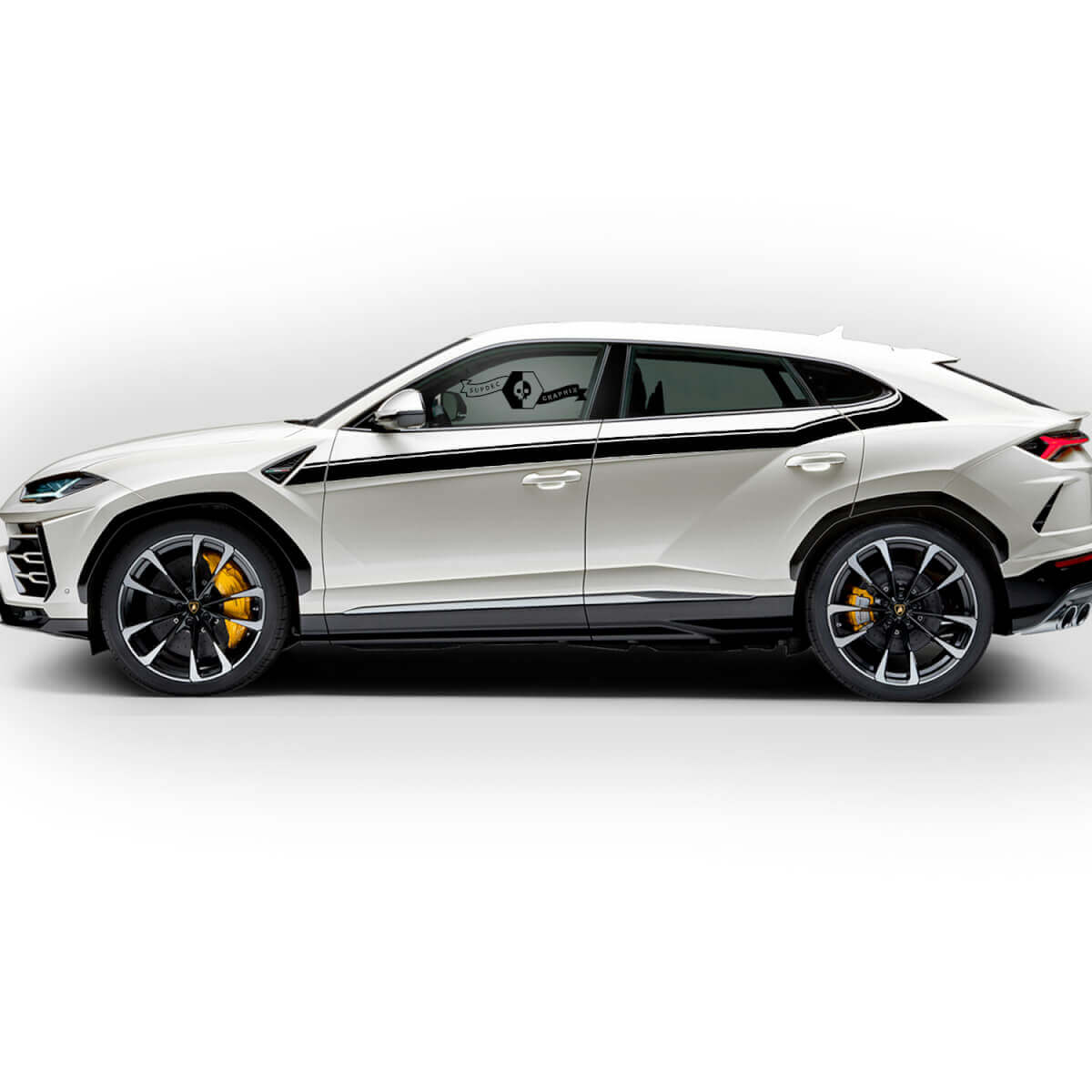 Paar Lamborghini Urus 2021 2022 2023 Side Doors Up Flag Stripe Vinyl Decal Sticker Graphics
