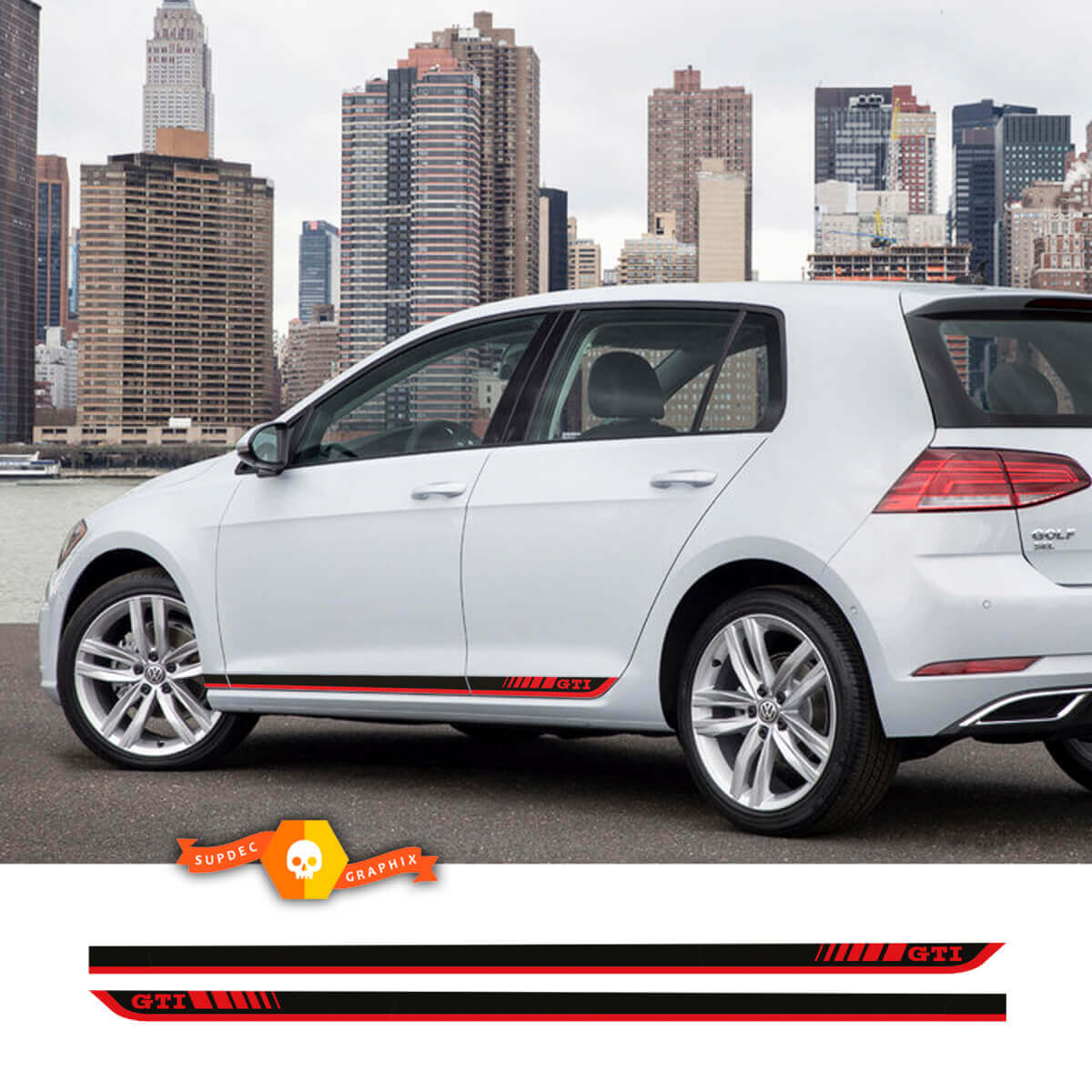 GTI Stijl Side Skirt Vinyl Decal Sticker voor Volkswagen Golf GTI 2012-2019