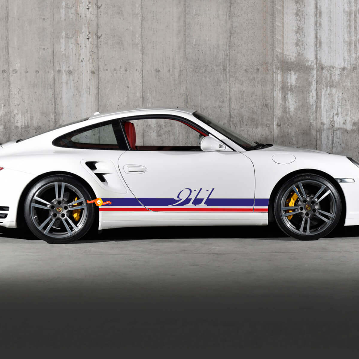 Paar Porsche 911 zijde sticker rocker paneel strepen deuren kit sticker sticker 2 kleuren
