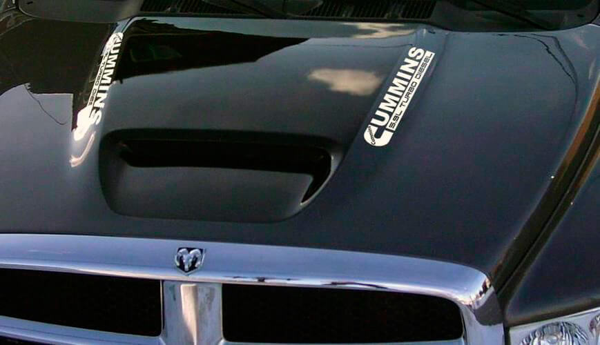 2 DECALS STICKERS VOOR Cummins 5.9 6.7 TURBO Diesel Power Ram Vinyl vrachtwagen