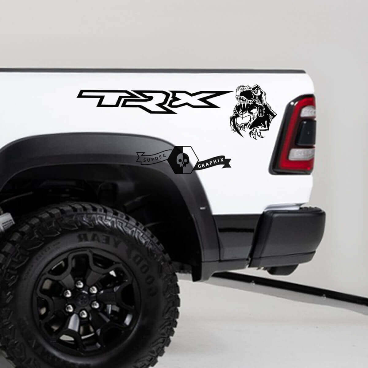 TRX Eating Power Bed Side Vinyl Stickers voor Dodge Ram TRX