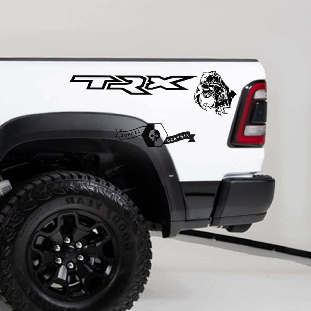 T-Rex Eet Achterzij Vinyl Stickers voor Dodge Ram TRX 2020-2023