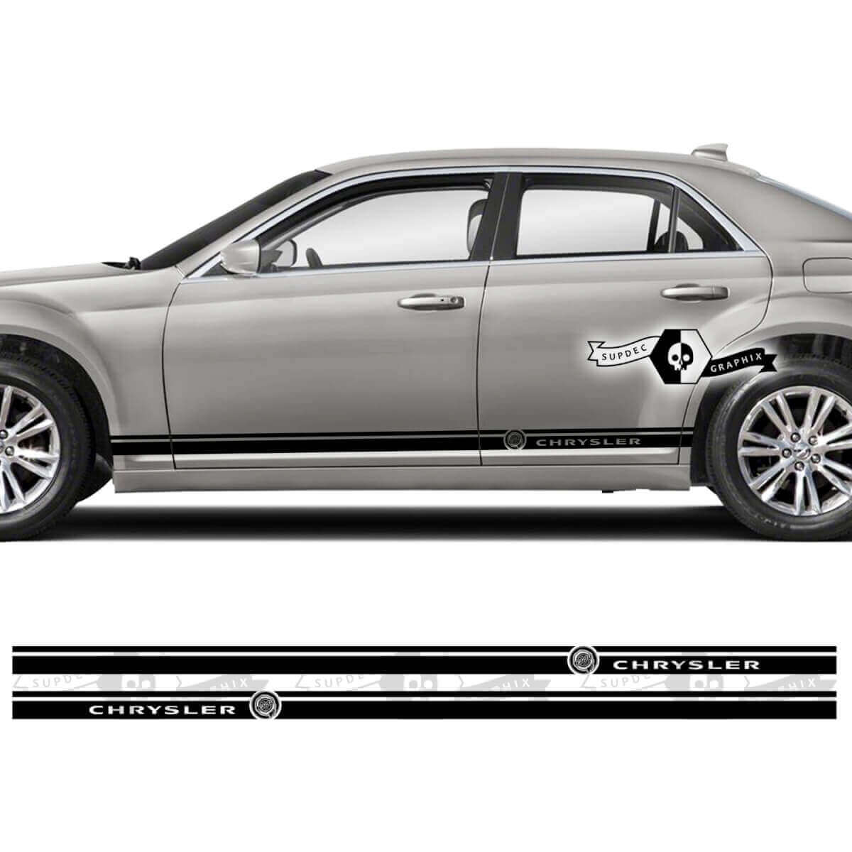 Paar Chrysler 300 Rocker Panel Graphics Auto Lines Trim Vinyl Decals Stickers
