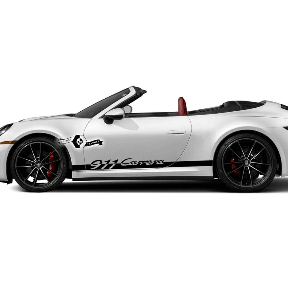 Paar Porsche Porsche 911 Carrera Rocker Panel Side Stripes Deuren Kit Decals Stickers
