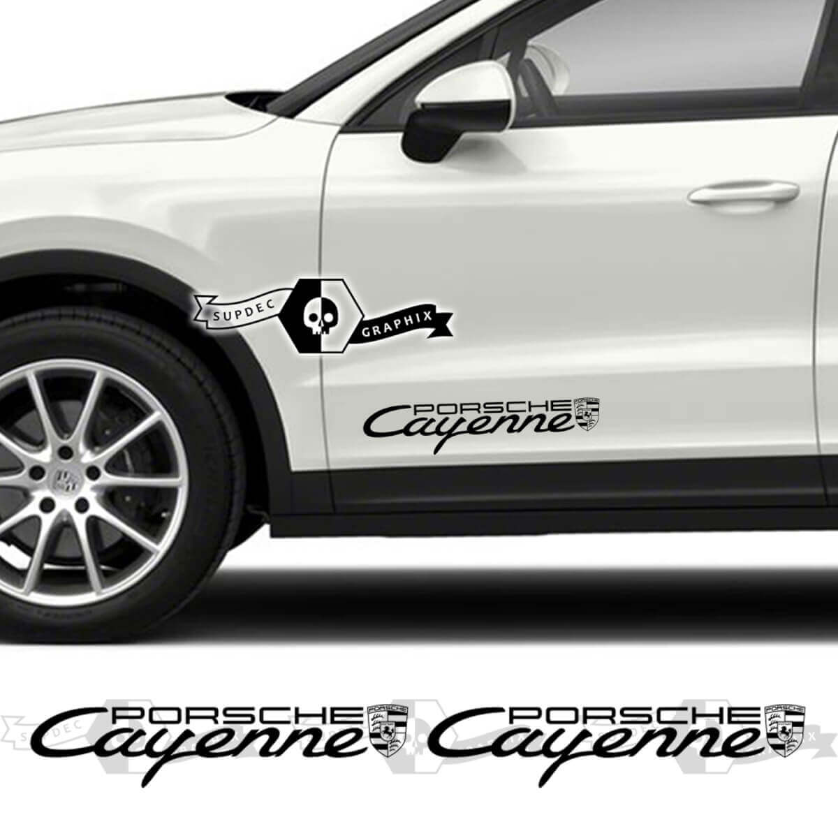 2x Porsche 2023 Porsche Cayenne Logo Deur Decal Stickers
