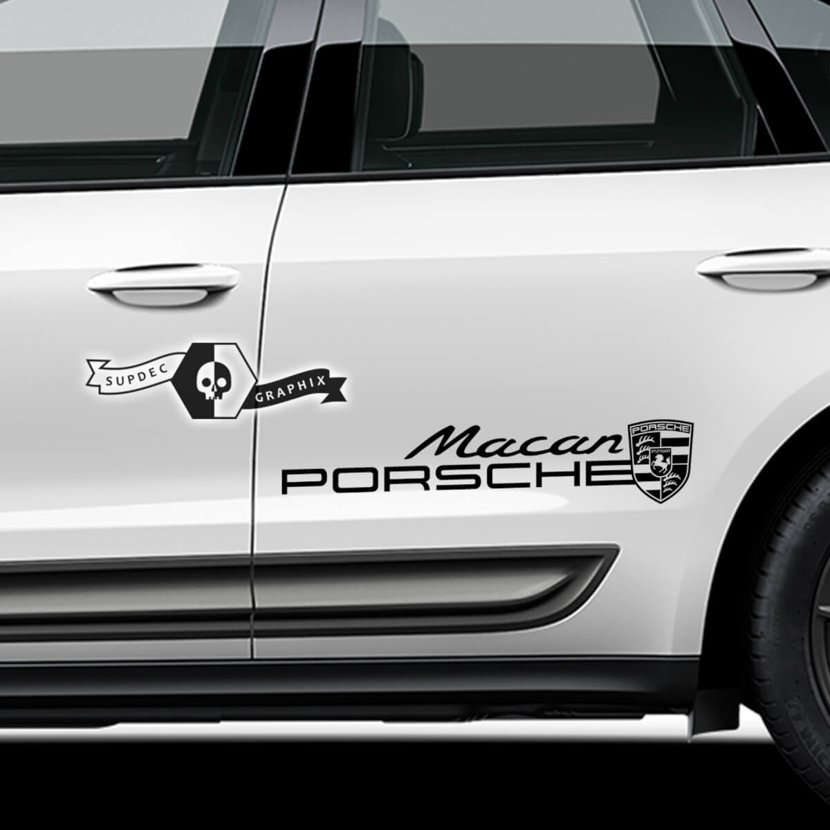 2x Porsche 2023 Porsche Macan logo deursticker stickers
