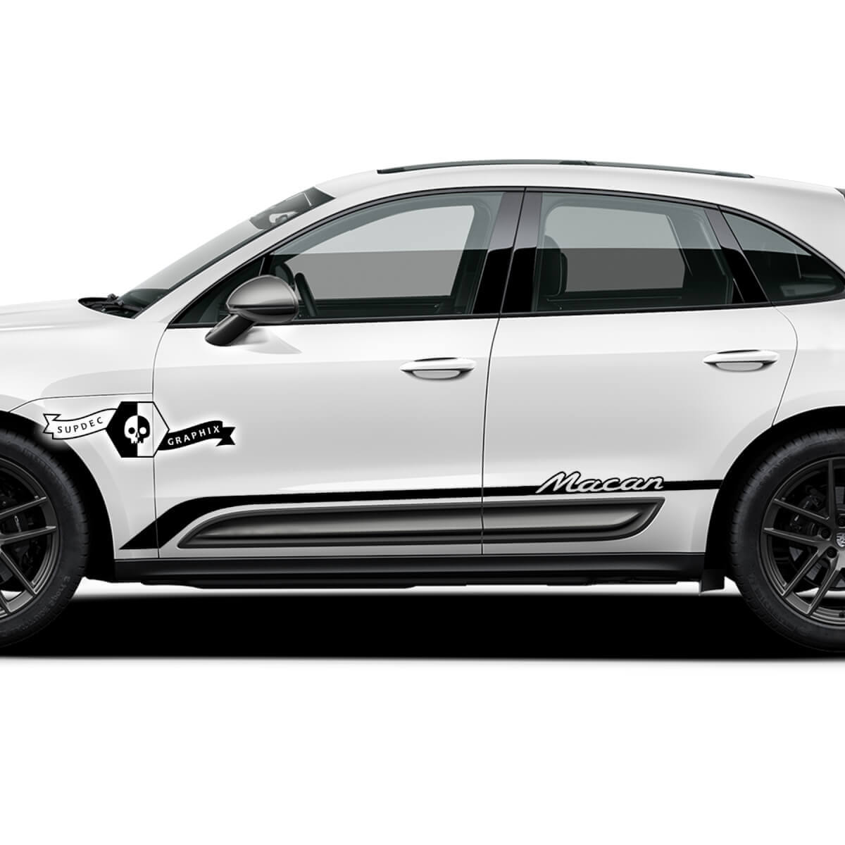 2x Porsche 2023 Porsche Macan T Side Line Stripes Doors Decal Stickers
