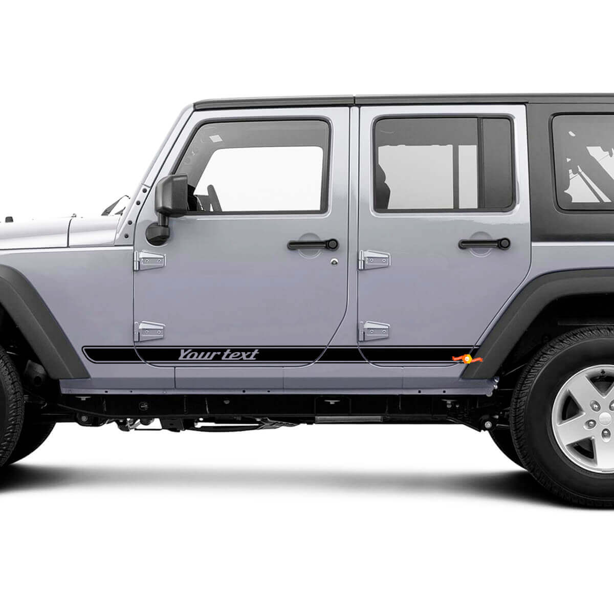 Paar Jeep Wrangler Retro All Over The Car Length Decal Sticker Side Doors down Graphics Wrangler JK 2 of 4 Door
