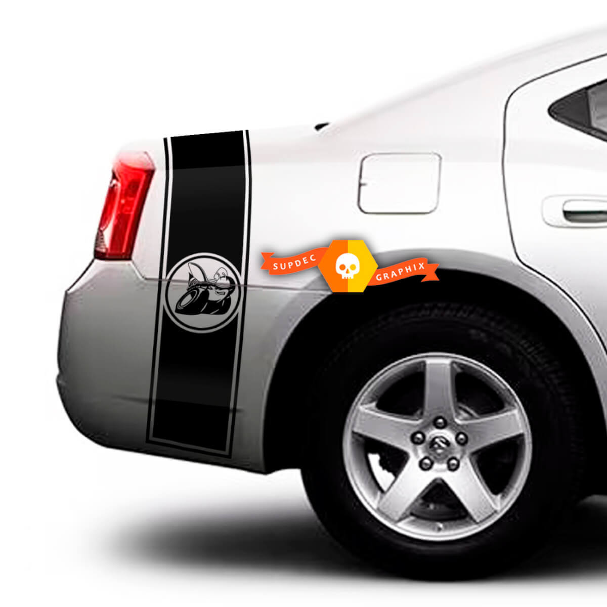 Dodge Charger Super Bee 2009 - 2015 Trunk Band Stripe Trim Decal Sticker Complete Graphics Kit
