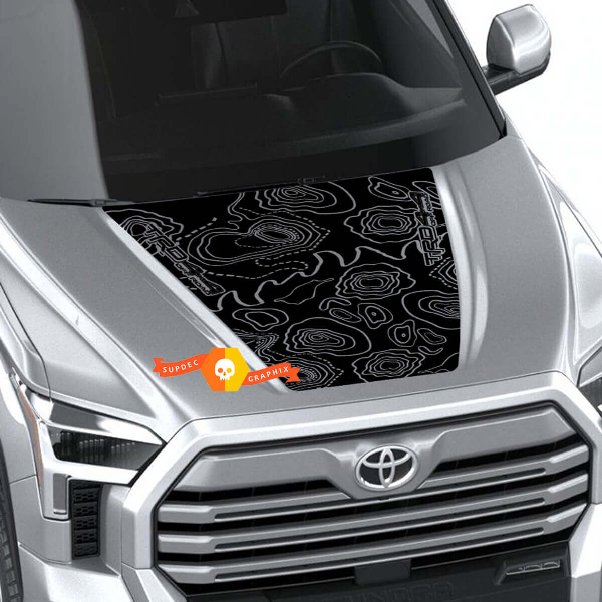 Motorkap Topografische Kaart TRD 4X4 Off Road Wrap Decal Sticker Graphics voor Toyota Tundra Derde generatie XK70 2021