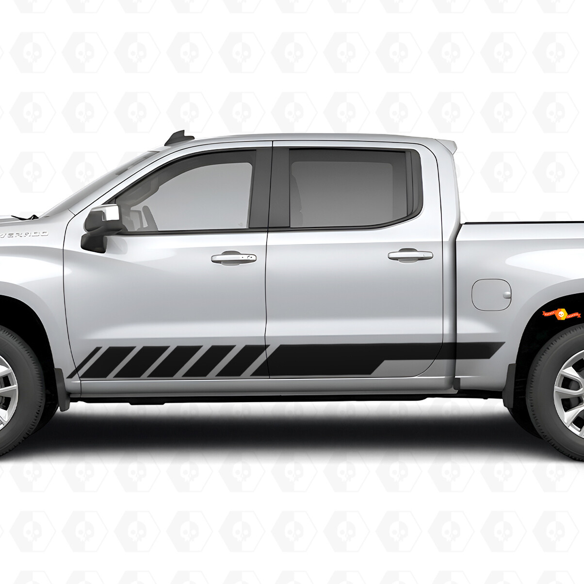 Schuine Racing Deur- en Instaplijsten Vinyl Strepen voor Chevrolet Silverado 1500 T1XX 2019-2026