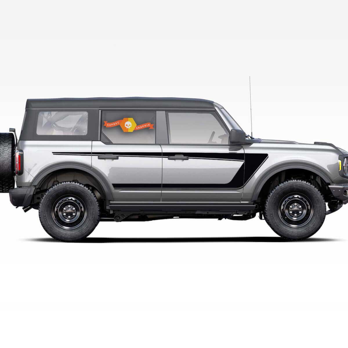 Paar deuren Dual Side Stripes Decals Stickers voor Musclecar horse 2021 - nu
