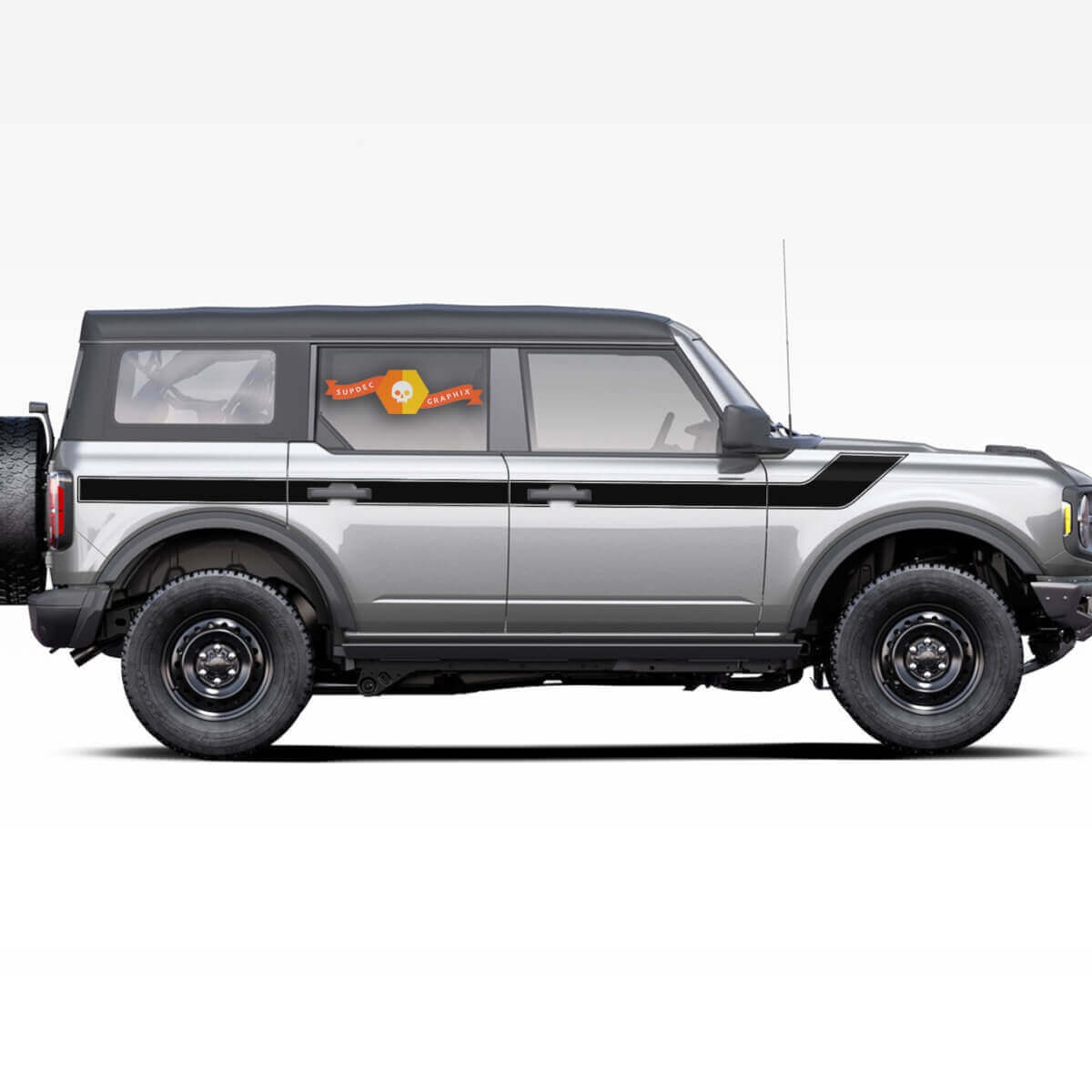 Paar Doors Up Side Stripes Decals Stickers voor Ford Bronco 2021 - nu
