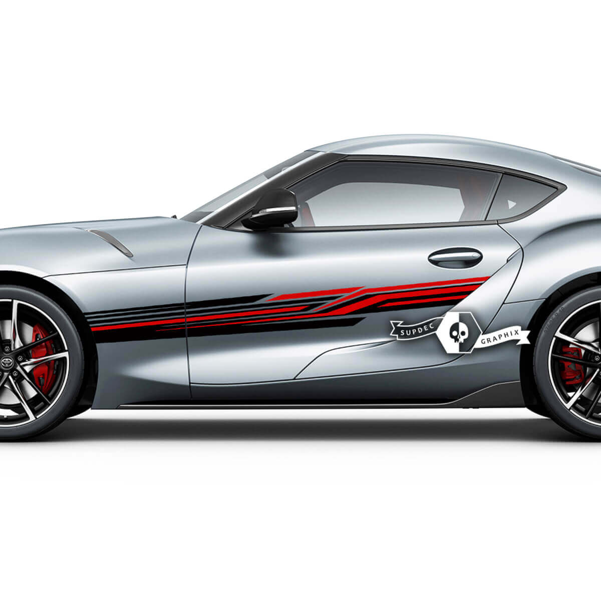 Toyota Supra MKV A90 A91 Deuren Zijkant 2 kleuren Racing Stripes Graphics Decals Stickers
